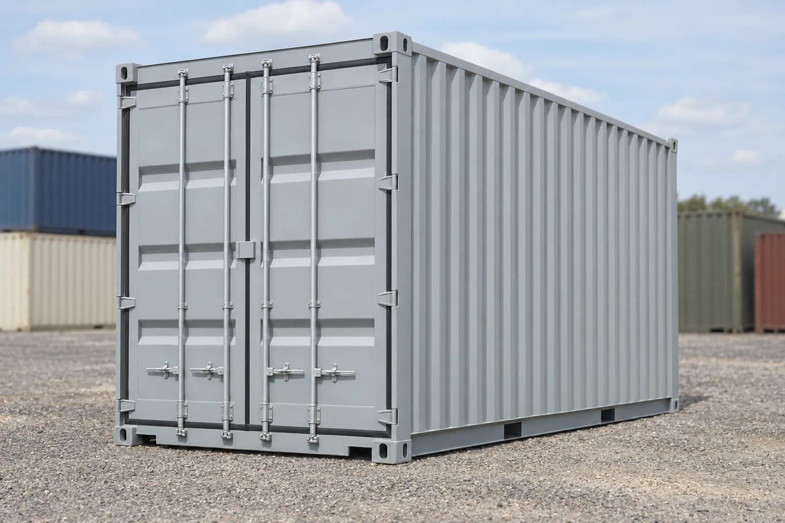 Container 20ft High Cube one-trip, three-quarter view