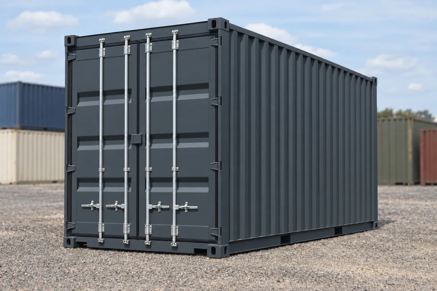 20ft High Cube one-trip shipping container, anthracite gray RAL 7016