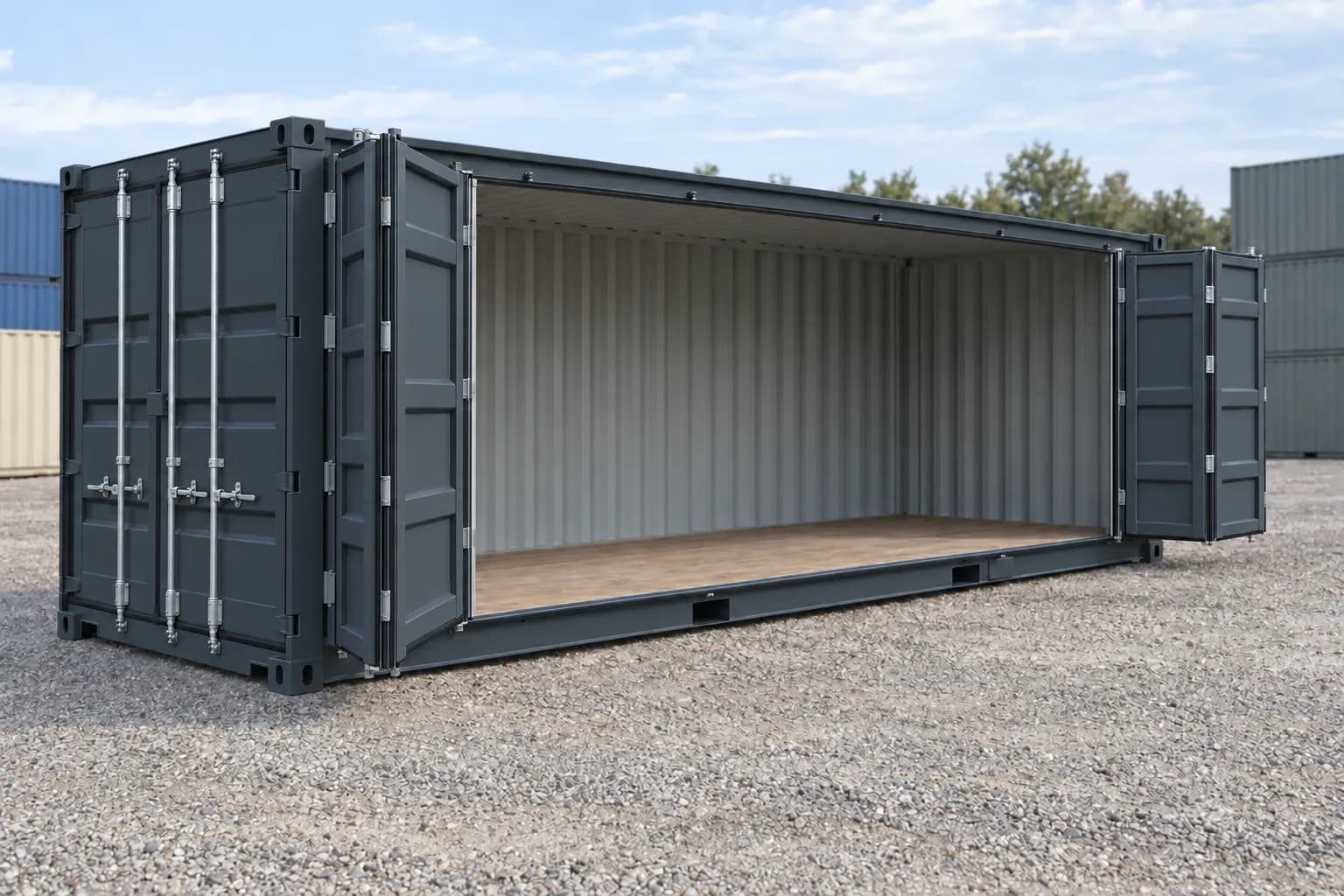 One-trip 20ft Open Side container (side opening), anthracite gray RAL 7016