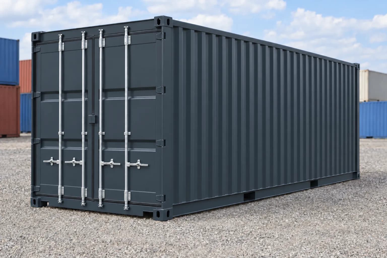 New 20ft shipping container — never used, anthracite gray RAL 7016