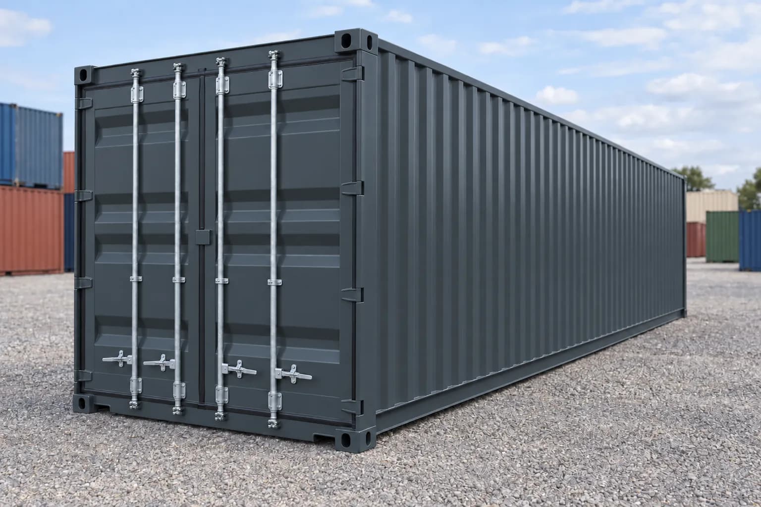 40ft one-trip shipping container, anthracite gray RAL 7016